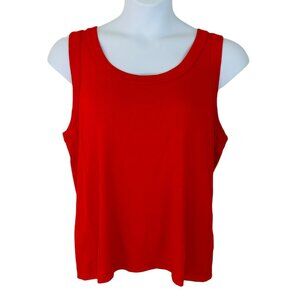 NIC + Zoe Women's Plus 2X Ribbed Knit Sleeveless Haute Red Tank Top NEW
